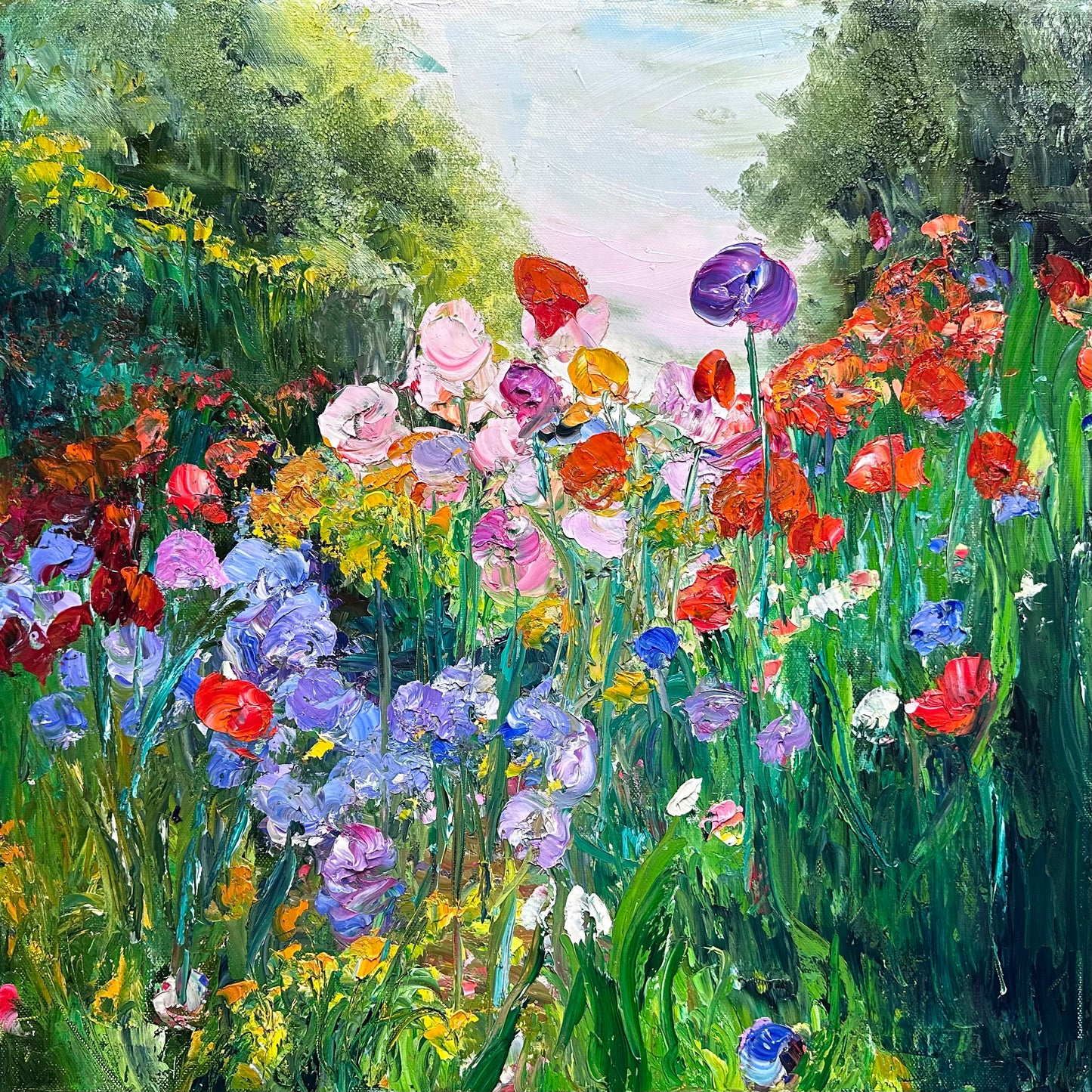 Spirited Wild Flowers, OIL, 18” x 18”