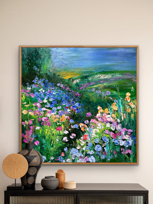 Somewhere in the Meadow, OIL, 36" x 36"