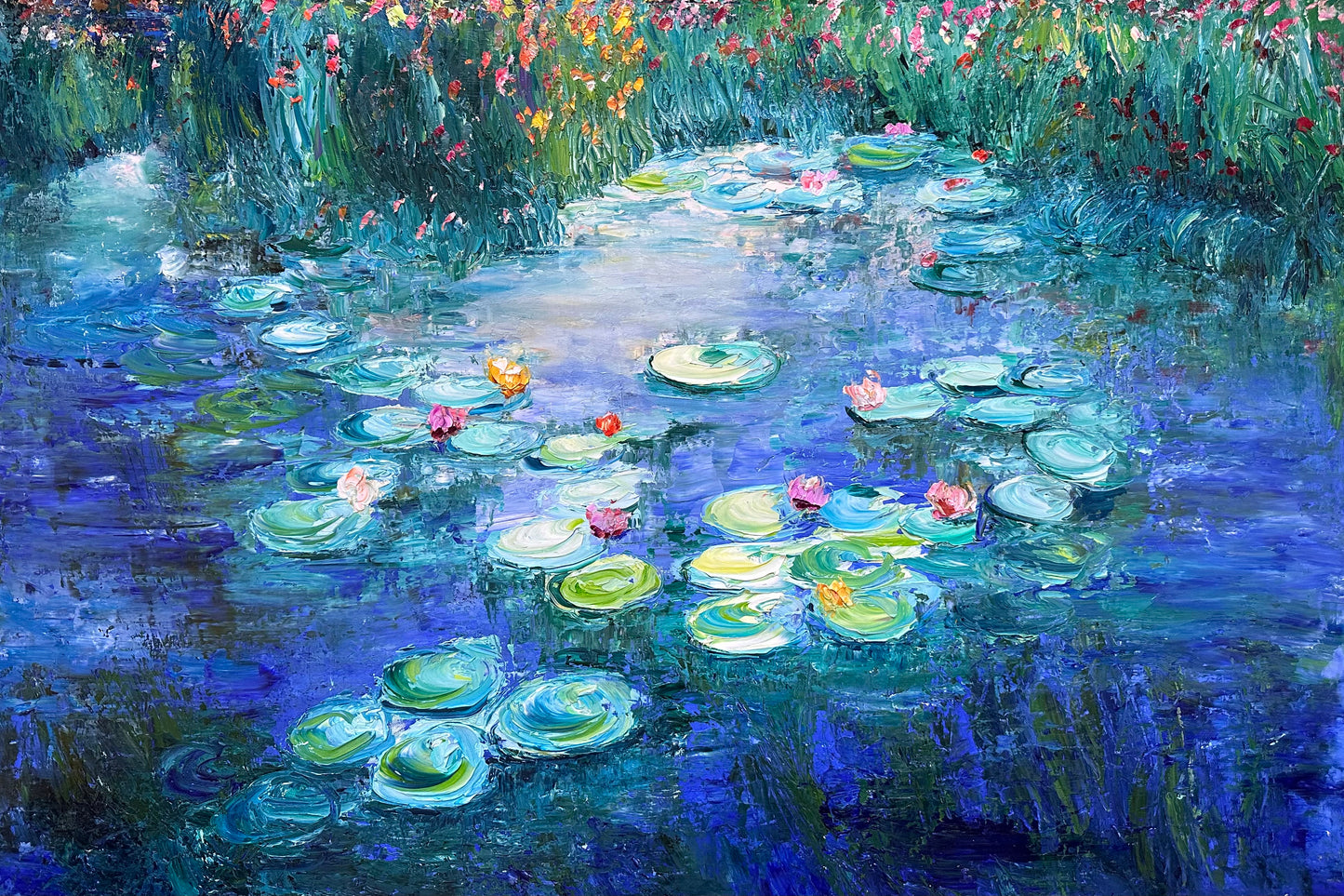 Wandering Water Lilies, OIL, 24" x 36"