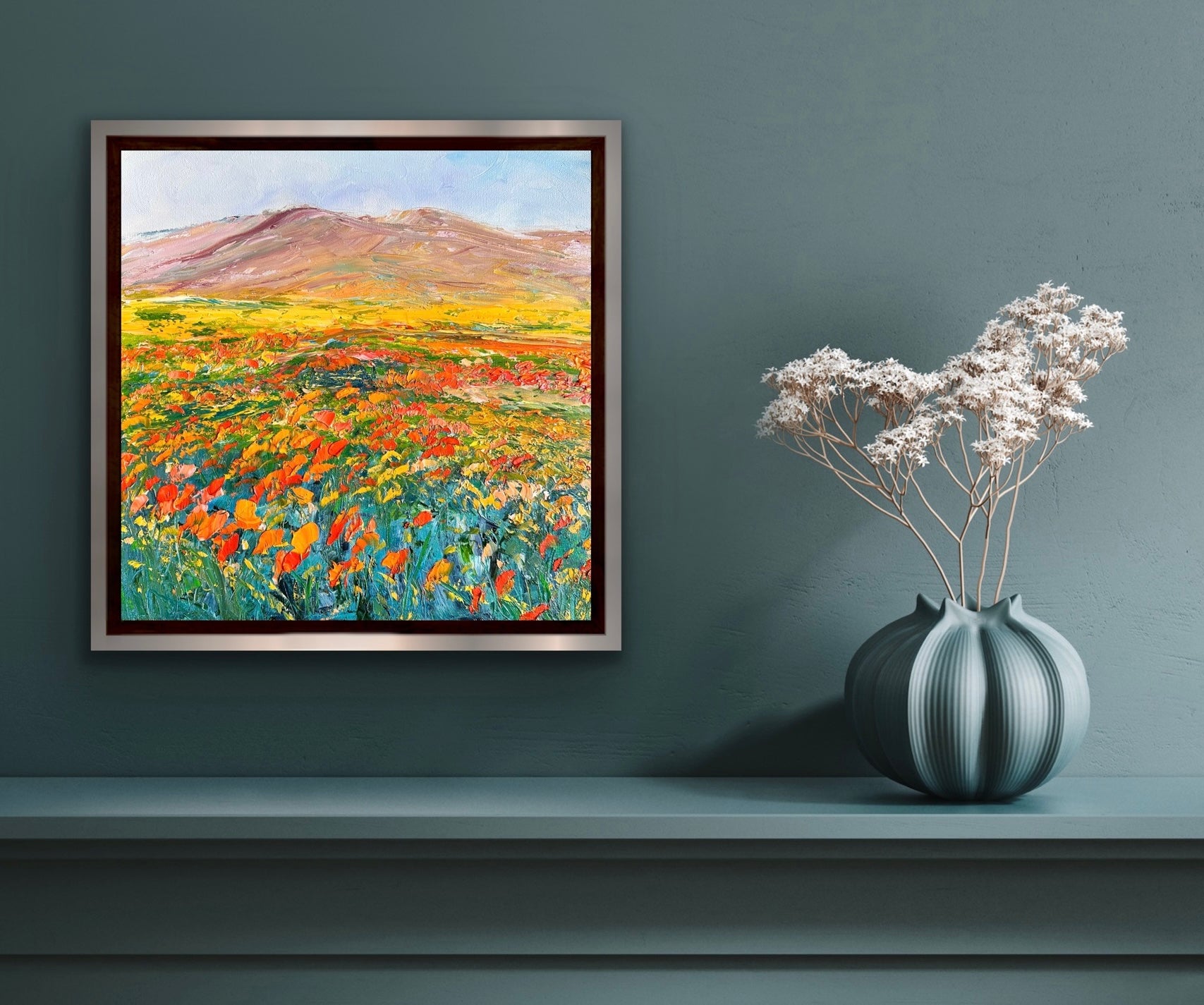 Canvas Painting, Flower Field Painting, Heavy Texture Oil Painting, Or –  Paintingforhome